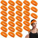 Hotop 30 Pcs Sport Headbands for Women Non Slip Stretchy Soft Fabric Elastic Sweatbands Bulk for Yoga DIY Team Gifts(Orange)