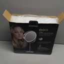 Makeup Mirror with Lights, 1x/20x 360 Rotation Vanity Mirror, Brightness Adjustable Lighted Makeup Mirror with Magnification, 5000 mAh Rechargeable Double Sided Mirror with 3 Colors, Gift for Women (Chrome)