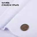 1x1 Solid Rib Knit Fabric, Stretchy Knitted Ribbing for Cuffs, Collars, and Waistbands, Polyester-Spandex Blend, DIY Sewing Trim, 6 x 39 Inches (White, 6 x 39 Inches)