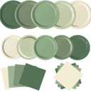 Oigco 60 PCS Sage Green Paper Plates, Sage Green Birthday Decorations, Gradient Plates and Napkins for Birthday Wedding Bridal Baby Shower Party Supplies