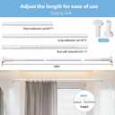 Tension Curtain Rod No Drilling 51168In(14Ft), Extra Long Curtain Rod for Windows Outdoor Patio, Adjustable Heavy Duty Tension Rod Shower Curtain Rod for Bathroom Renter Friendly, Never Rust, White
