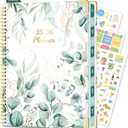 2 x Academic Planner 2025-2026, 8.5" x 11", Weekly & Monthly Planner from JUL.2025 to JUN.2026, Column View Calendar Organizers, Spiral Hardcover Agenda Book with Tabs for Office School Supplies, Leaves