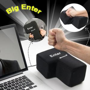 Giant USB Big Enter Key Relieve Stress Toy, Super Sized Big Enter Button Comfortable Economic Desktop Pillow Anti-Stress Punch Bag
