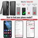Defencase for Galaxy S23 Magnetic Wallet Case Compatible with Magsafe with RFID Blocking Zipper & Card Holder for Women Men, PU Leather Detachable Phone Case for Samsung Galaxy S23 5G 6.1", Black