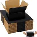 8x8x4 Black Shipping Boxes, 30 Pack Medium Mailer & Packaging Boxes for Small Business, Heavy Duty Corrugated Cardboard, Ideal for Shipping & Packaging