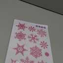 9 Sheets Glitter Pink Snowflake Window Clings Decals Christmas Glass Static Stickers for Wedding Xmas Party Winter Decoration