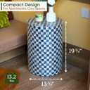 Chi An Home 19.3" Capiz Checkered Drum Side Table, Navy Blue End Table
Decorative Nautical Capiz Shell Mosaic Accent Table, Capiz Shell Decor, Unique Cylinder Side Table For Living Room, Bedroom