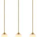 BYOLIIMA Modern Gold Pendant Light 3 Pack Brushed Brass Mid Century Chandelier White Cylinder Glass Shades Adjustable Rods Farmhouse Ceiling Hanging Lighting Fixture Kitchen Island Dining Room Bedroom