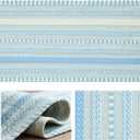 Artoid Mode Sky Blue Farmhouse Woven Table Runner, Seasonal Holiday Rustic Kitchen Dining Table Decoration for Home Party Decor 12x72 Inch