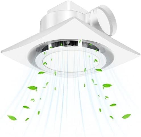 Bathroom Exhaust Fan with Light, 110 CFM, 1.0 Sones, 12.16 Ceiling Vent Fan with 20W LED Light, 3 Adjustable Color Temperatures, Ideal for Bathrooms and Toilets