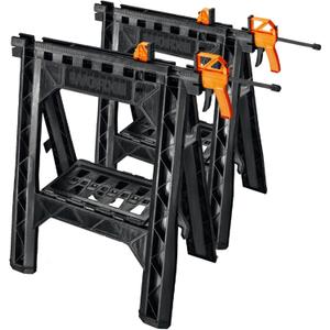 Worx WX065 Clamping Sawhorses with Bar Clamps