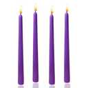 10 inch Purple Taper Candles,Set of 4 Tapered Candle, Tall Candlesticks,Conical Stick Candles,Smokeless,Home Dinner, Party, Wedding, Halloween, Christmas (Purple, 10inch)
