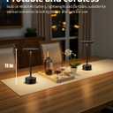 PUSU Rechargeable Table Lamps Set of 2, Black Cordless LED 4000mAh Battery Desk Lamp, Stepless Dimming & 3 Color 2700K-6000K, Portable Lamp for Bedroom, Living Room, Restaurant, Outdoor, Night Light