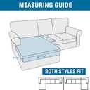 H.VERSAILTEX Sectional Couch Covers 1 Piece Chaise Slipcover L Shape Separate Cushion Couch Cover for Both Left/Right Sectional Couch (Seat Only: 1 Chaises, Chocolate)