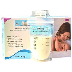 Breastmilk Storage Bags (25 Count). Ready to Use. Pre-sterilize, BPA & BPS-Free, Leak-Proof, Double-Zipper, Self-Standing, Super-Strong and Food Grade-Breast Milk Bags