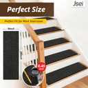 JSEI Stair Treads for Wooden Steps, 14 Pack 9" X 28" Non-Slip Machine Washable Carpet Stair Treads with TPE Backing, Soft Indoor Stair Rug Runner for Kids Elders & Pets, 100% Polyester, Dark Grey