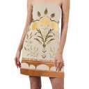 TERIVEEK Women Strapless Tube Mini Dress Casual Summer Boho Floral Print Sleeveless Backless Going Out Beach Short Dress, S
