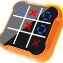 3 in 1 Electronic Tic Tac Toe Game, Handheld Puzzle Game, Brain Teaser Games, Portable Learning Toy, Office Break Queue Time, Birthday for Kids Adult (Orange)