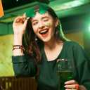 Oudain 6 Pairs St. Patrick's Day Irish Green Shamrock Sunglasses Green Leprechaun Costume Glasses St. Patricks Day Accessories Shamrock Irish Clover Sunglasses for Costume Accessories