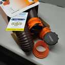 Camco RhinoFLEX 15-Ft Camper/RV Sewer Hose Kit - Features Clear Elbow Fitting w/Removable 4-in-1 Adapter - Connects to 3 Slip or 3/3.5/4 NPT Threaded Sewer Connection (39761)