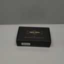 Wican Guest Towel Holder Tray for Bathroom, Oak and Iron Napkins Holder for Powder Room Dinning Table Wooden Basket for Disposable Paper Hand Towels Black & Walnut (9.06 x 5.51 x 2.56 inchs)