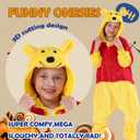 SWEETXIN Unise Kids Jumpsuit Cosplay Onesie One Piece Suit for Girls Boys Halloween Character Costume Dress Up Party (12 Years, Winnie the Pooh)