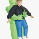 Morph Kids Inflatable Alien Costume, Blow Up Alien Outfit for Children, Abducted by Aliens Dress Up Costume, One Size