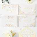 Crisky Floral 4 Assorted Thank You Cards (50 Pack) with Envelopes & Stickers Greeting Cards Bulk, Watercolor Delicate Wildflower for Birthday, Baby Shower, Wedding, Graduation