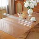 Frosted Clear Table Protector 42 x 70 Inch, 1.5mm Thick Plastic Table Cover, Waterproof PVC Clear Table Cover Protector, Desk Protector Mat, Writing Desk Pad for Desktop, Coffee & Dining Room Table