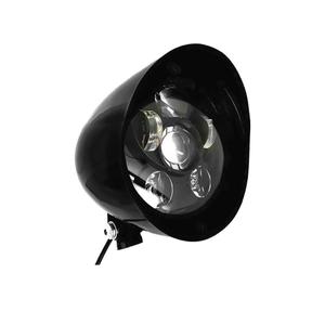 FATECIM 5.75" LED Motorcycle Headlights w/Aluminum Visor Clear Lens 5 3/4 inch Bullet Vintage Lamp for Harley Sportster Dyna Softail Bobber Chopper Honda Yamaha Suzuki Kawasaki Custom Black