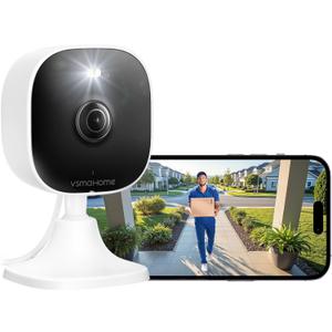 4MP Cameras for Home Security with Audio and Video, Indoor Security Camera for Baby Monitor, 2.4g/5g Outdoor Cameras for House/Pet/Baby, Plug and Play, Support 128G Card Storage (Not Included), Wired