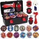 Daoyehsy Bey Battle Top Burst Metal Fusion Attack Set, Battling Tops Launchers Combat Battle Toy with Portable Storage Box Present for Kids (007B)