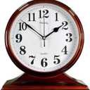 Desk Clock for Table Decor,Retro Mantel Clock Battery Operated for Fireplace Mantel, Living Room,Bedroom,Office,Desktop Decoration (Brown)