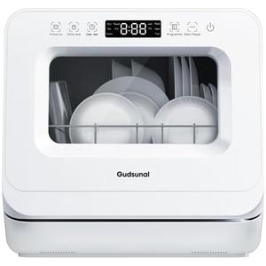 Portable Countertop Dishwasher, 7L Detachable Water Tank, 6 Programs,No Hookup Needed, 192 Hi-Temp Hygiene, Hybrid Drying & Preserve Fuction, Mini/Small Dishwasher for RV & Apartment,Black