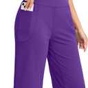 SANTINY Women's 12" Bermuda Shorts Knee Length with Pockets High Waisted Long Shorts for Women Stretch Casual Walking (Purple, S)