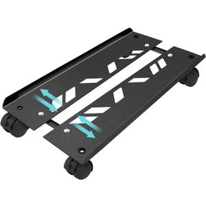 Adjustable Large Computer Tower Stand 7.9 to 10.2 inch Wide, Mobile PC Stand for Most Desktop Towers, Steel CPU Stand with Locking Caster Wheels, Gaming PC Holder,PC Cart