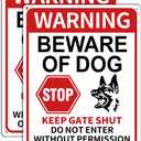 2 Pack Beware of Dog Signs, 13x9.9 inch Reflective Tin Sign Beware of Dog for Fence, Do Not Enter Sign Great for Garden and Yard Wall Decor