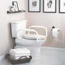 Moen Glacier White Home Care Bathroom Safety Toilet Grab Bar, Toilet Rails for Seniors, DN7015