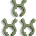 3-Pack Deer Antler Silicone Spoon Rest - 2-in-1 Clip-On Pot Handle Holder & Boil Over Guard, Heat Resistant Utensil Rest for Stovetop - Kitchen Gadget Gift Set (Green 3PCS)