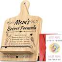 Unique Christmas Gifts for Mom, Funny Kitchen Gift for Women, Wooden Cookbook Stand for Kitchen Counter, Recipe Cook Book Holder for Mothers Birthday Christmas Presents(with Greeting Card)
