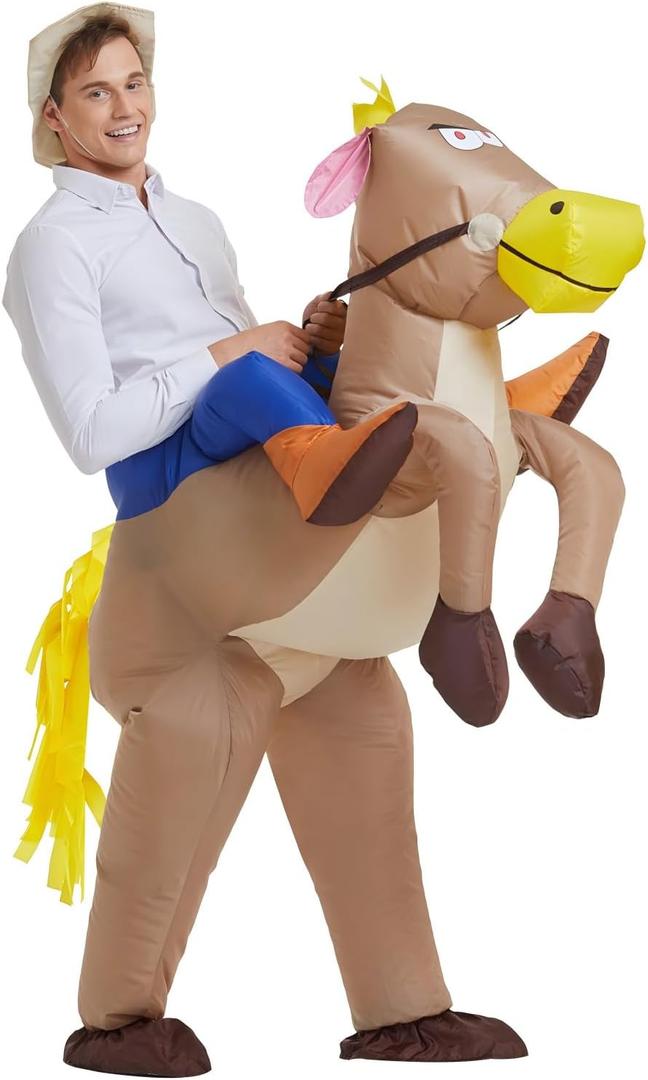 YEAHBEER Inflatable Unicorn Costume Halloween Cosplay Fantasy Costumes (Adult Horse)