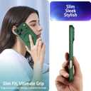 Ankofave Magnetic for iPhone 17 Pro Max Case, with Camera Lens Protector, Compatible with Magnetic, Slim Shockproof Bumper Soft Silicone Metallic Luster Phone Case for iPhone 17 Pro Max, Green