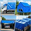 Tarp 8x12 Feet, 7 Mil Thick Waterproof Poly Tarps Cover UV Resistant, Rip & Tear Proof with Metal Grommets Every 20 Inche (Blue/Silver)