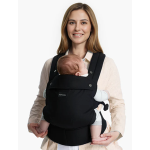 Momcozy Baby Carrier - Ergonomic, Cozy and Lightweight Carrier for 7-45lbs, Effortless to Put On, Ideal for Hands-Free Parenting, Enhanced Lumbar Support, Purehug for Infant to Toddler, COLOR BLACK 