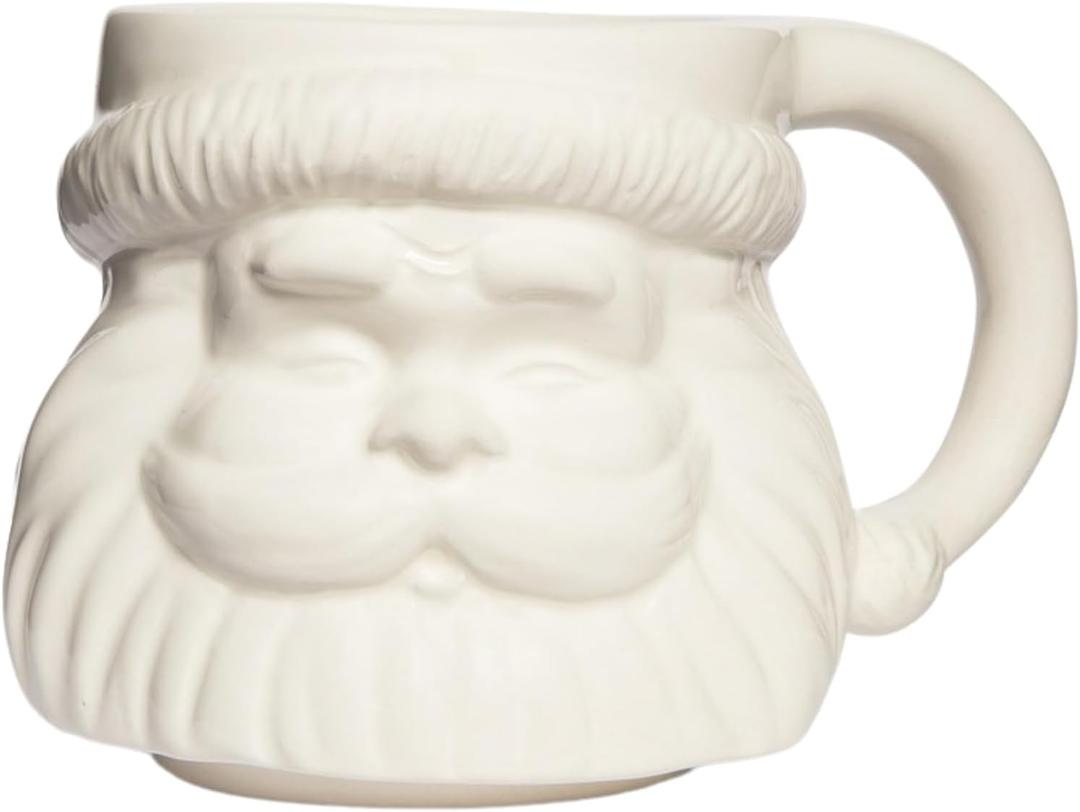 Sweet Water Decor Santa Face Mugs - 19oz Santa Hot and Cold Holiday Drinkware Gift - Ceramic Christmas Decoration Mug