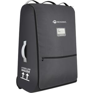 Stroller Bag for Airplane, Stroller Travel Bag Compatible with UPPAbaby Vista, Vista V2, Cruz V2, Rolling Wheel Bag with Storage Pocket, Multiple Handles, Luggage Tag for Flight Travel, Grey