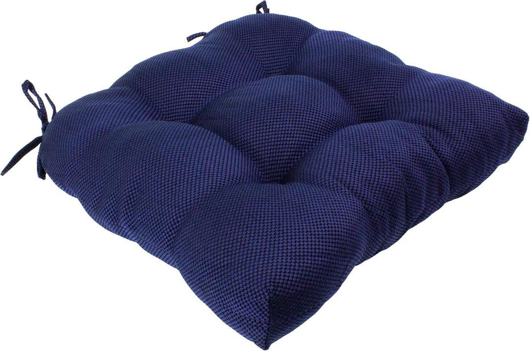 Indigo and Black Weave Indoor Outdoor Seat Cushion Patio D Chair Cushion