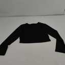 Trendy Queen Womens Long Sleeve Shirts Crop Tops Fall Fashion 2025 Going Out Basic Winter Clothes (Medium, Black)