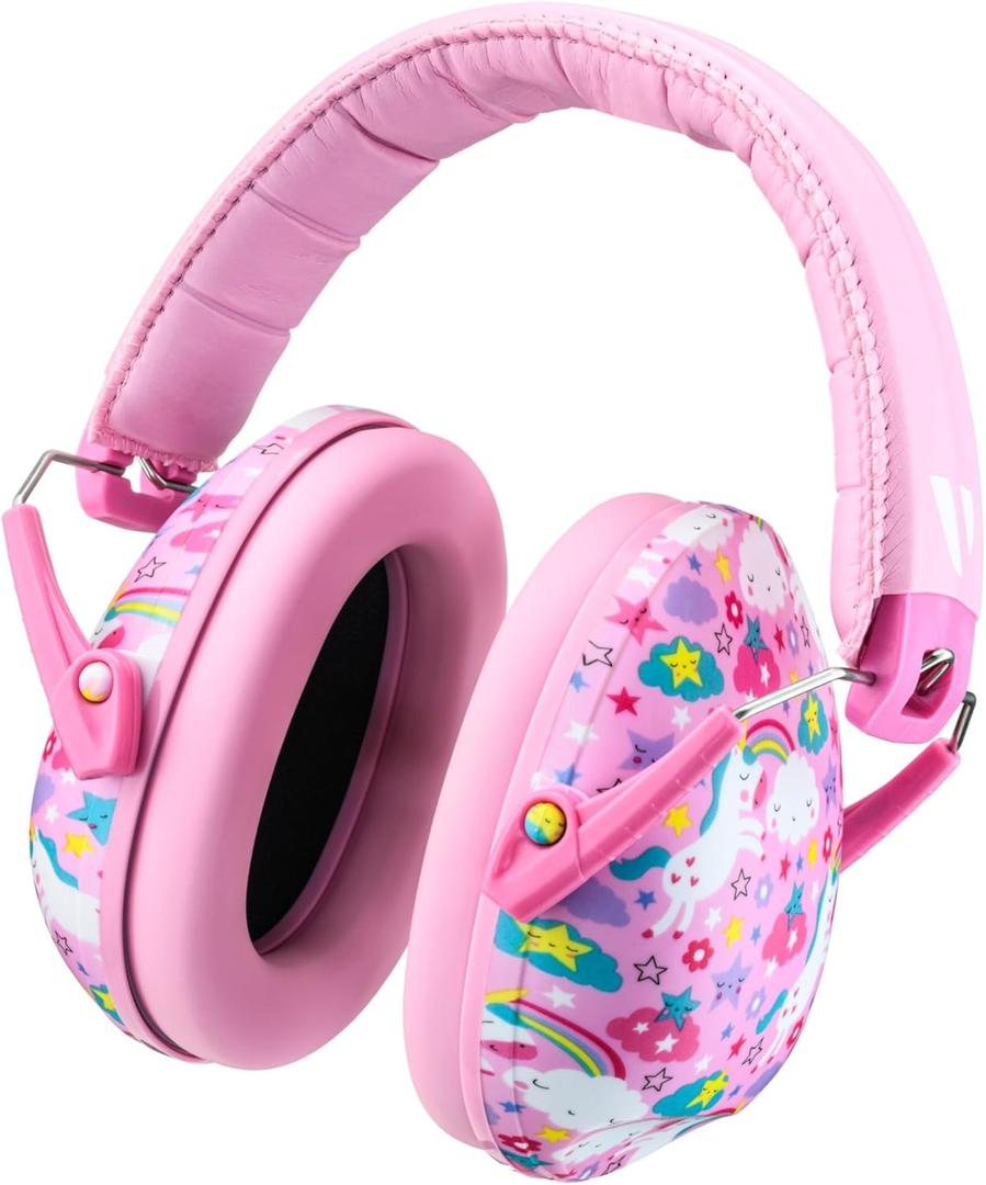 Vanderfields Hearing Protection Ear Muffs - Over 33 dB (2K Hz) Broad Noise Cancelling Sound Reduction Earmuffs for Kids 3-12 (Unicorn Dream)