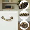 4.5'' C-C Center Drawer Pulls, 4 Pack Antique Bronze Bail Drop Swing Handles for Dresser Cabinet Knob, Vintage Style Brass Handle 114 mm (4.5 Inch) Center to Center Furniture Pulls